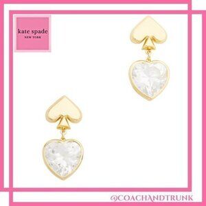 NWT KATE SPADE Gold Everyday Spade Drop Stud Earrings